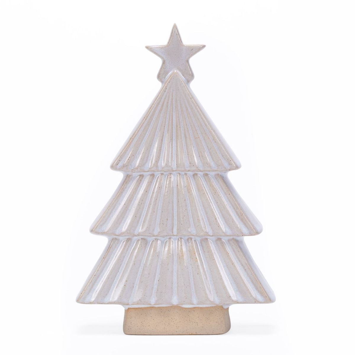MICA - Adorno Navideño Árbol Blanco Porcelana 16cm
