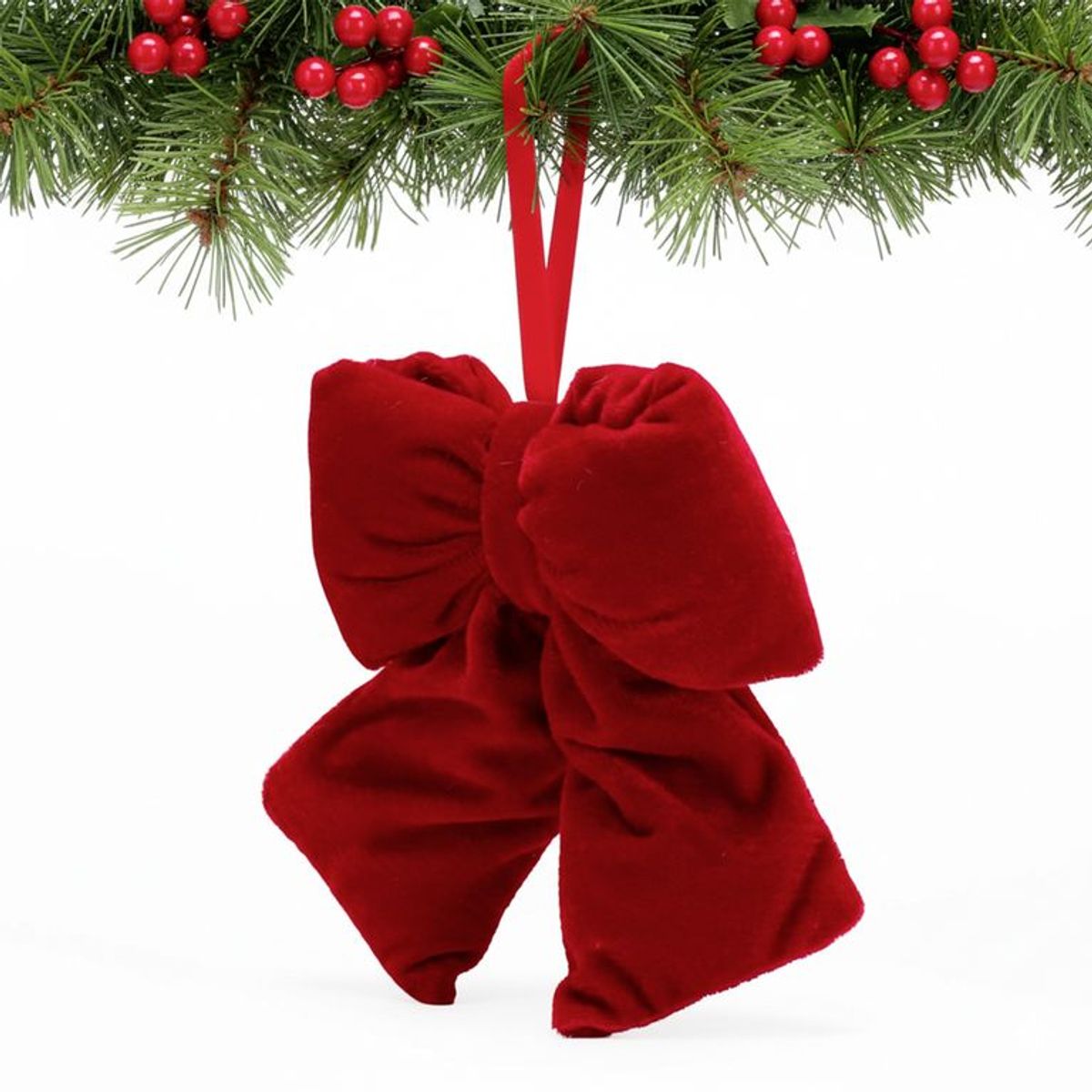 MICA - Lazo Navideño Rojo Terciopelo 13cm