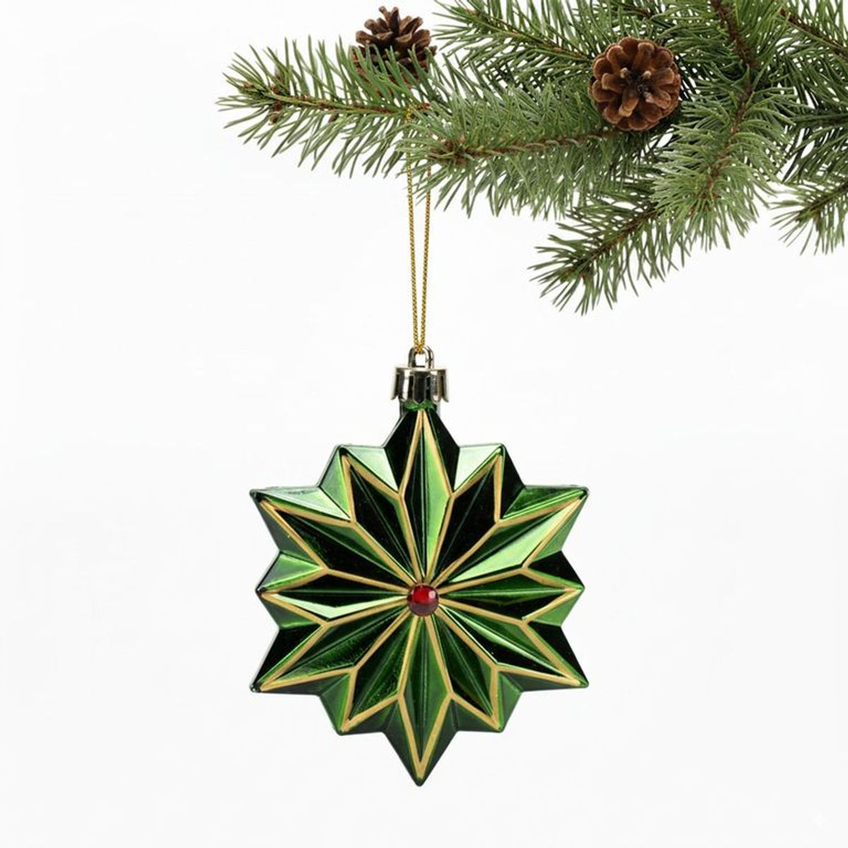 MICA - Adorno Árbol Flor Verde 10x8cm