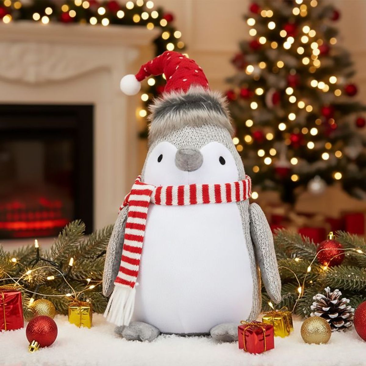 MICA - Peluche Navideño Pingüino 22x50cm