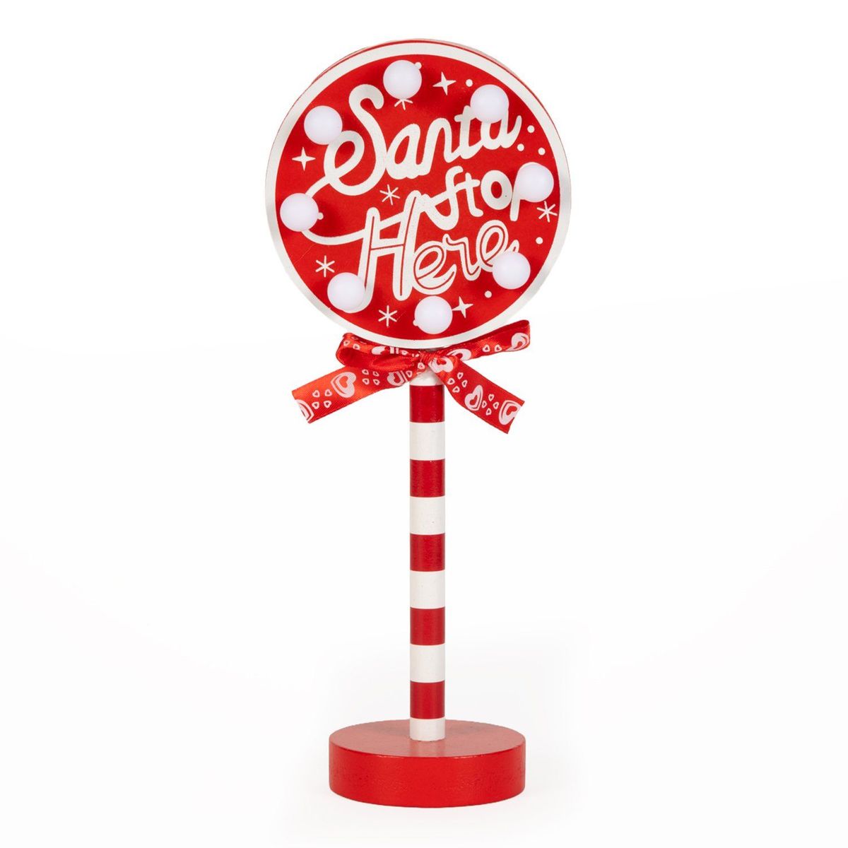 MICA - Adorno Letrero Navideño Santa Stop 30x12x8cm