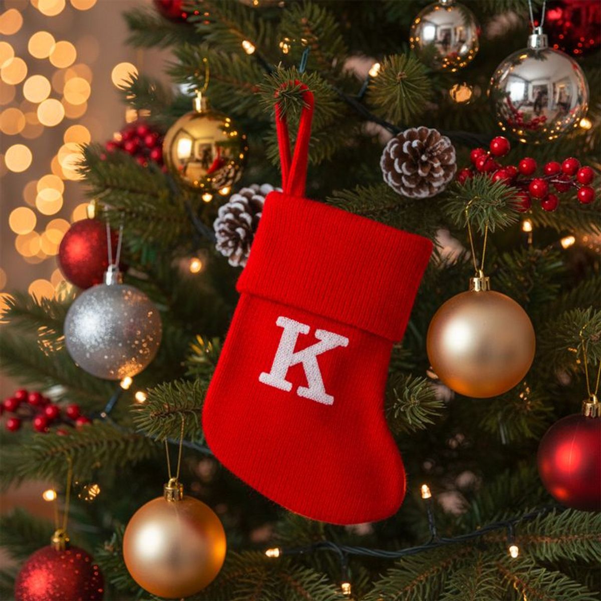 MICA - Bota Navideña Roja Patita Perro 17cm