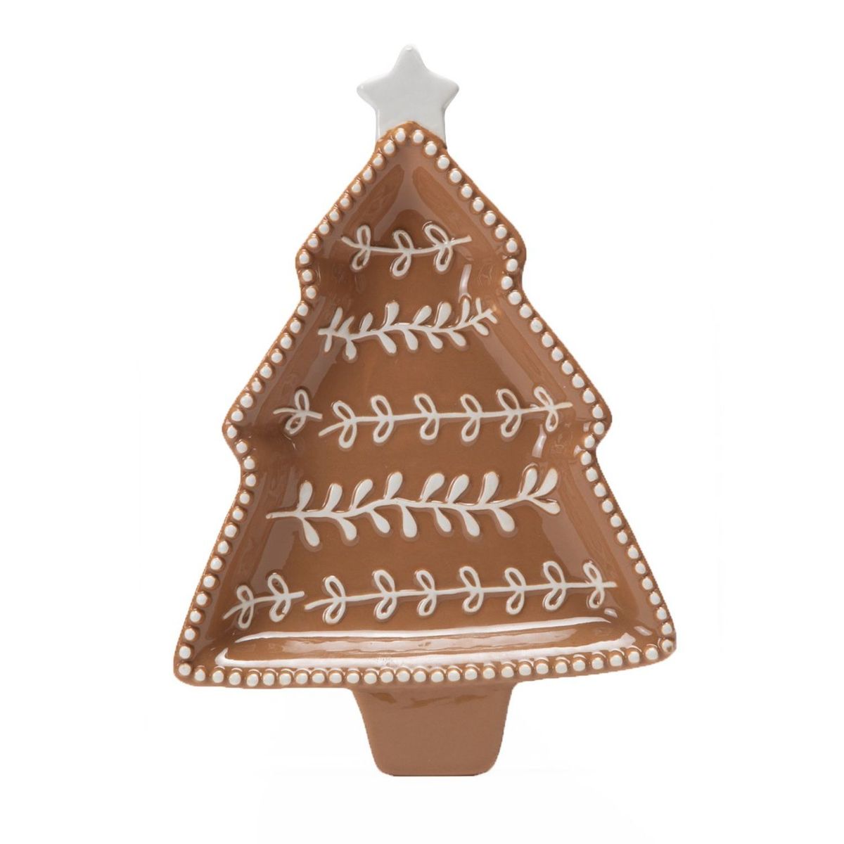 MICA - Plato Navideño Decorativo Pino 23x16cm