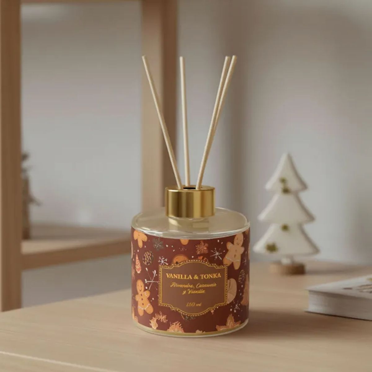 MICA - Difusor Navideño Aromático 150ml Almendra Y Vainilla