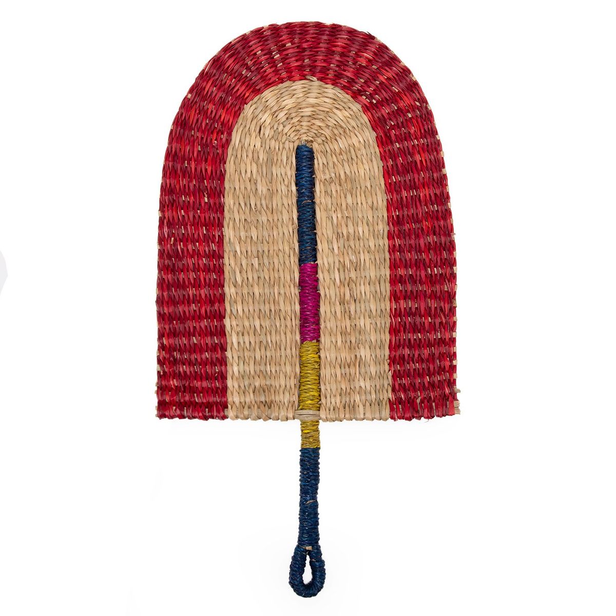 BASEMENT HOME - Abanico Fibras Naturales Multicolor 26x35cm