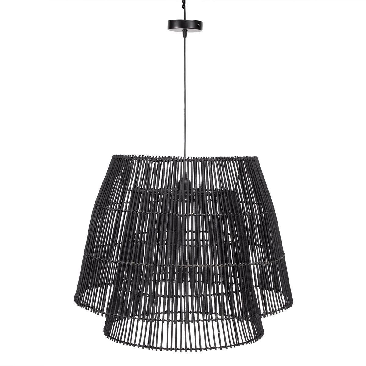 BASEMENT HOME - Lámpara Rattán Negra 52cm