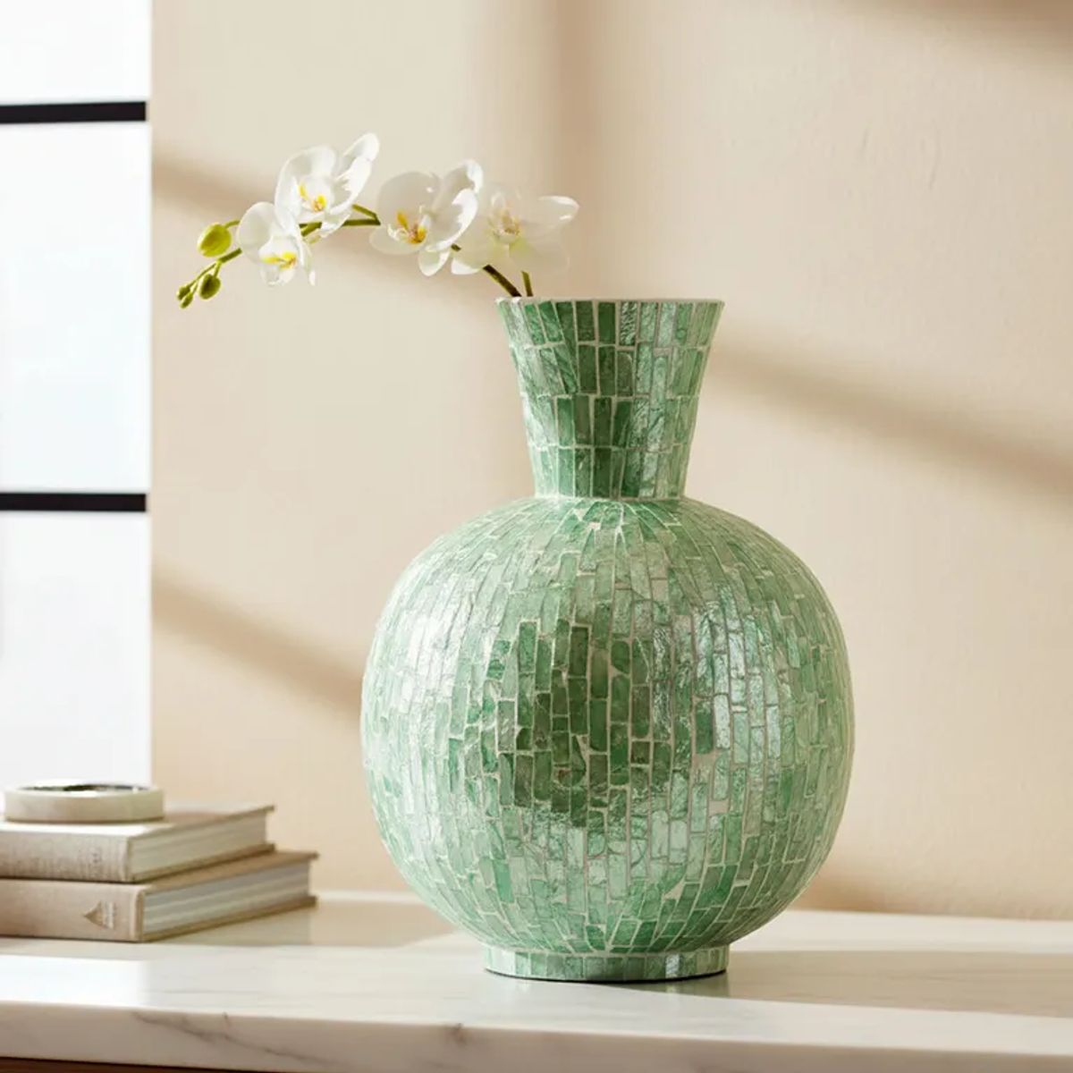 BASEMENT HOME - Jarrón Capiz 35x27cm