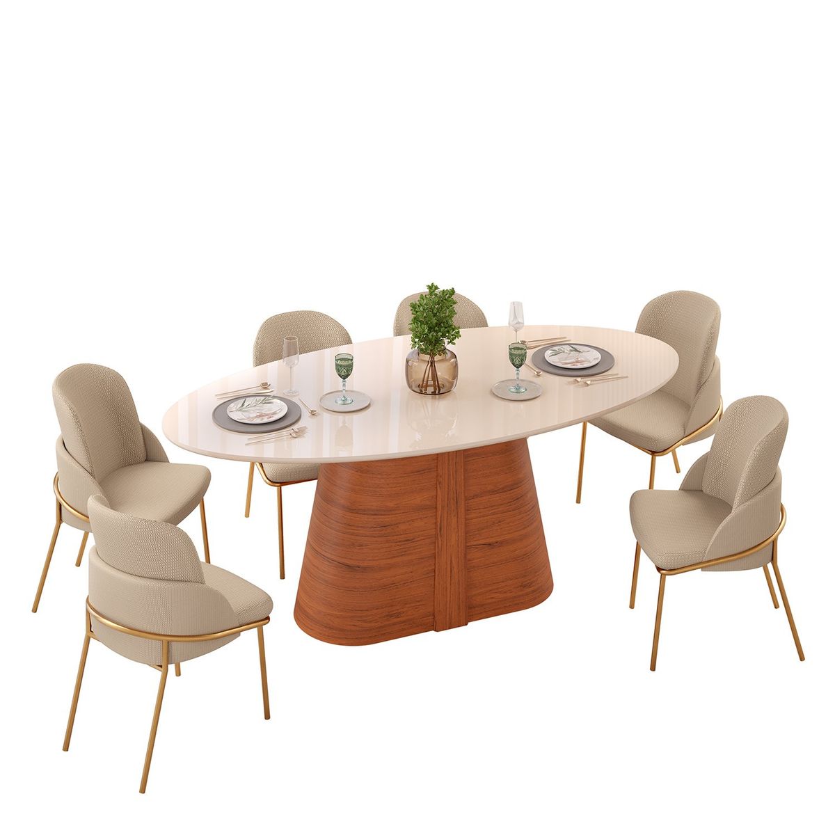 BASEMENT HOME - Juego De Comedor Ryze 6 Sillas