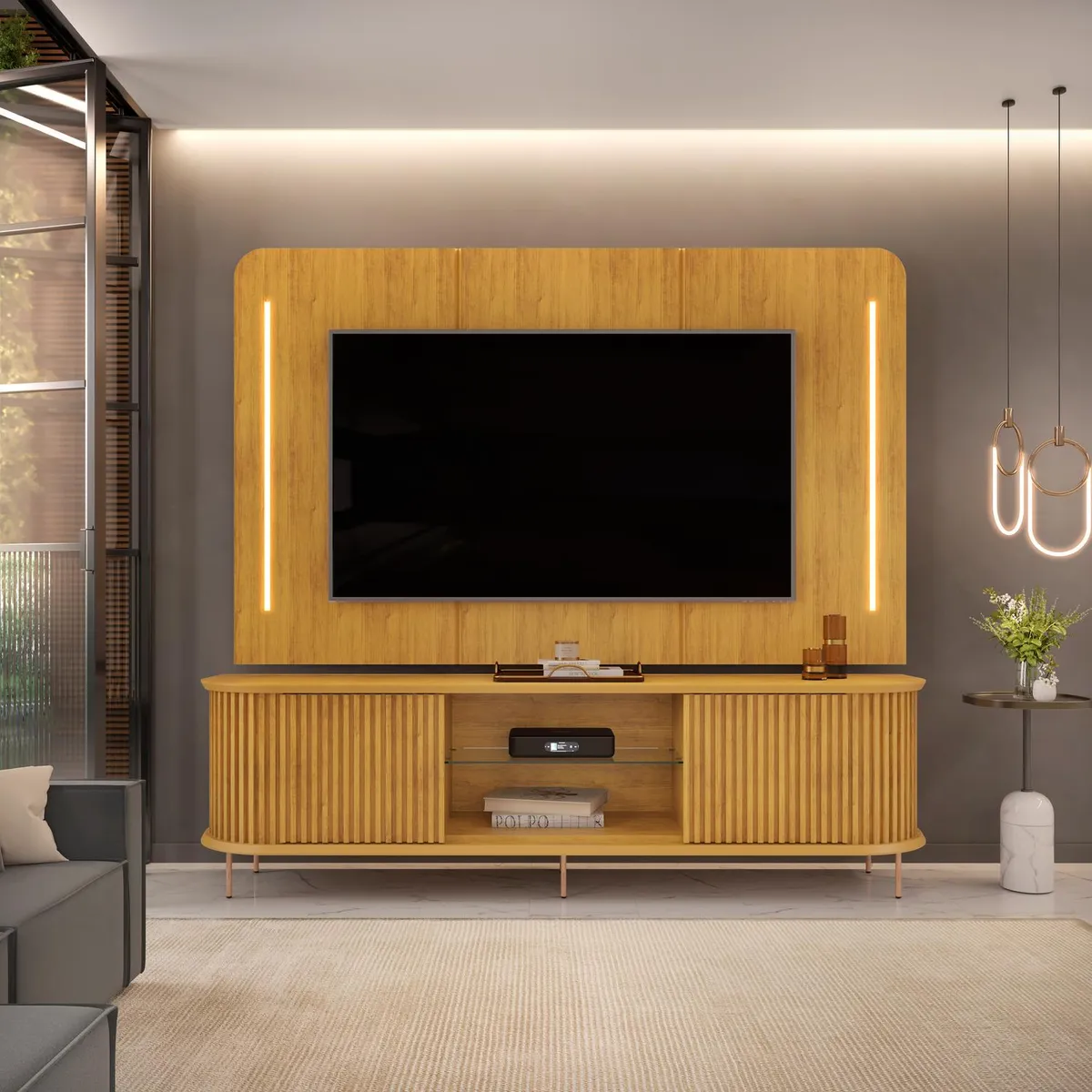BASEMENT HOME - Panel con Mesa de Tv Atlas 75"