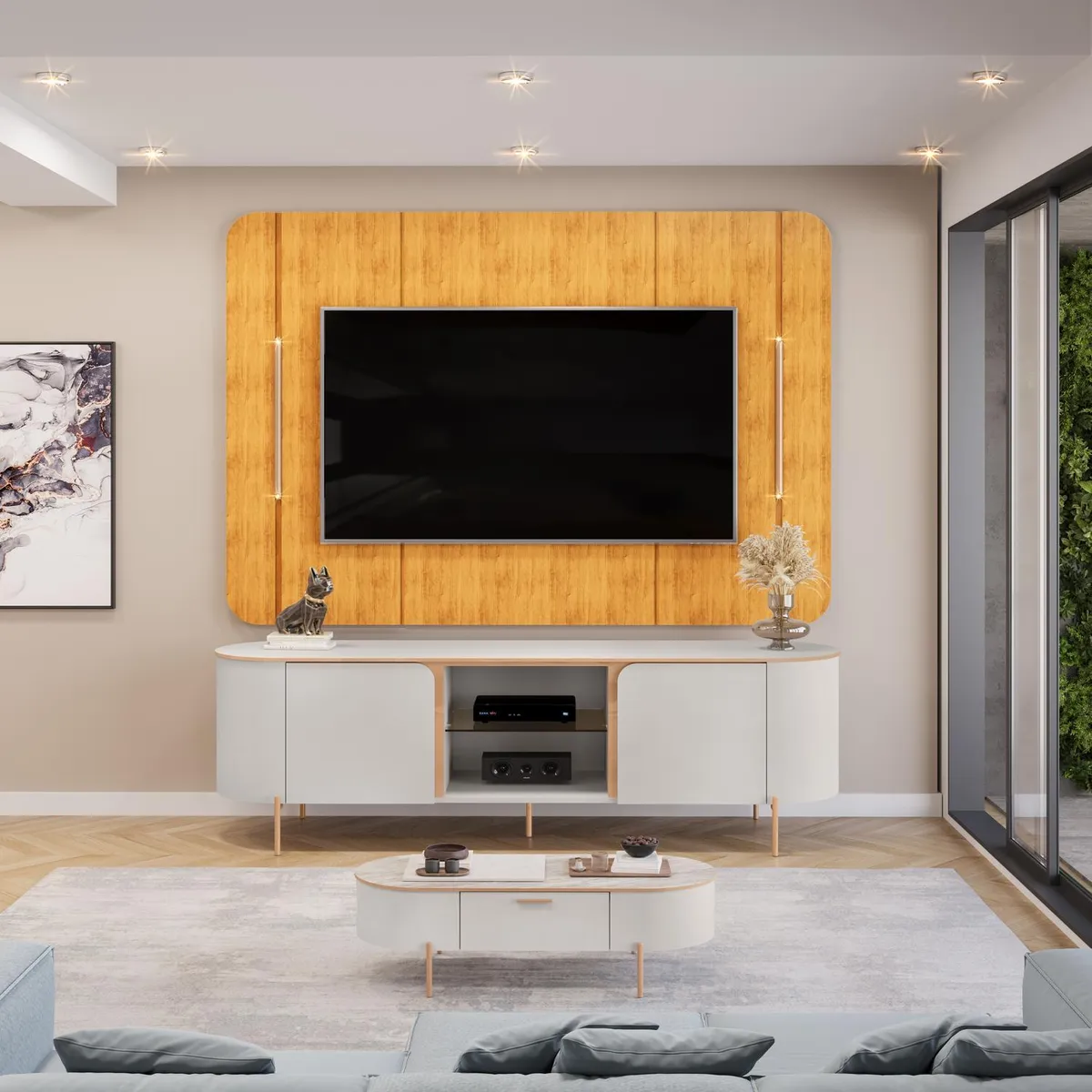 BASEMENT HOME - Panel con Mesa de Tv Adele 65"