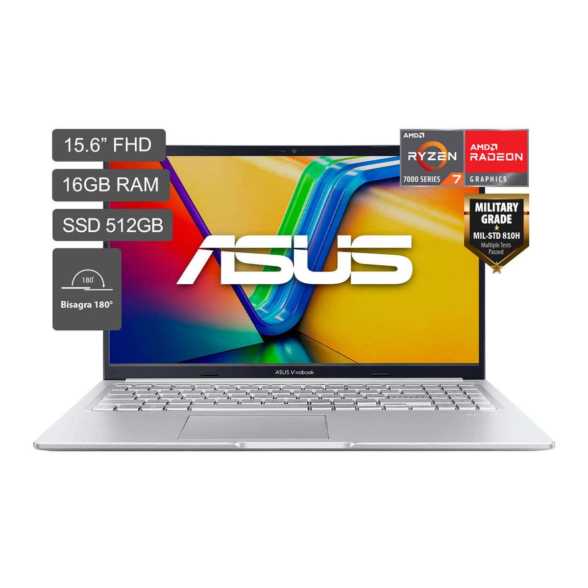 ASUS - Laptop Asus Vivobook 15 Amd Ryzen 7 Serie 7000 16gb 512ssd 15.6" Fhd