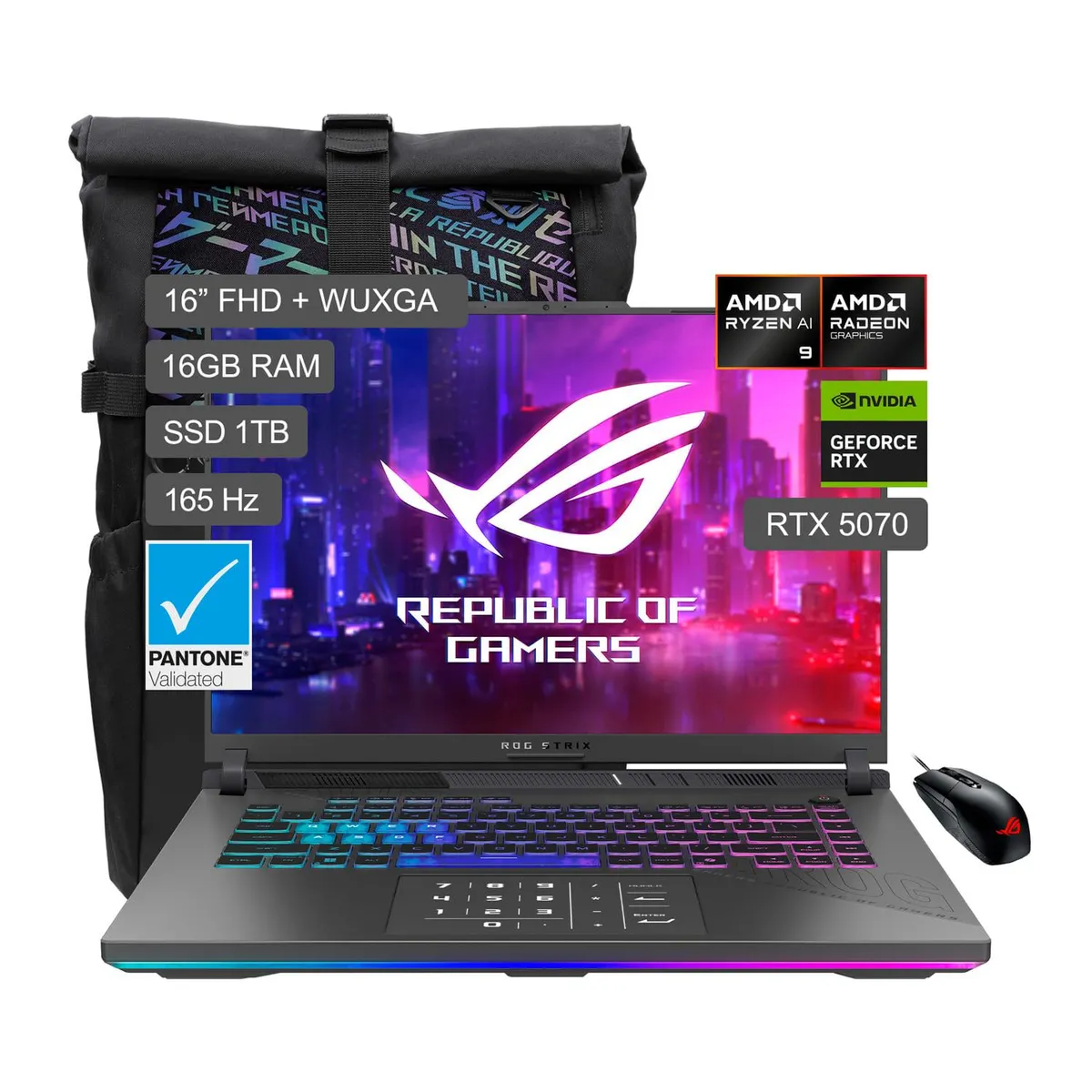 ASUS - Laptop Asus Gamer Amd Ryzen 9 9955hx  Rtx5070 16gb Ram 1tbssd Rog Strix G16 G614fp-rv010w 16" Fhd