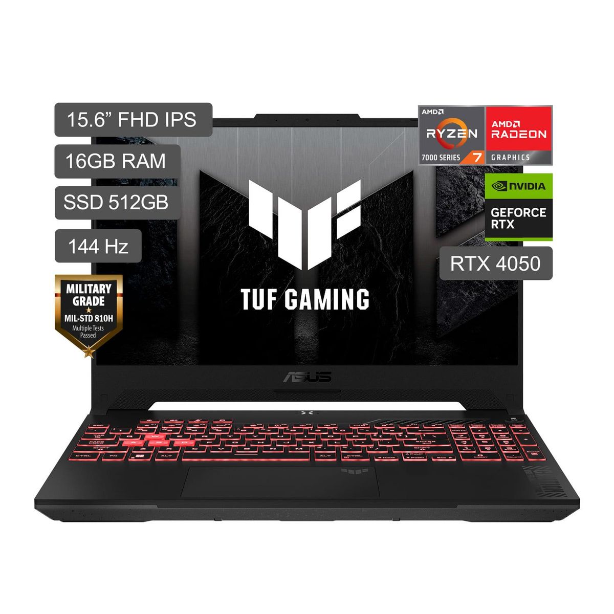ASUS - Gamer Asus Tuf Gaming A15 Amd Ryzen 7 16gb 512ssd Serie 7000 15.6" Fhd Rtx4050 (TGP 140W)