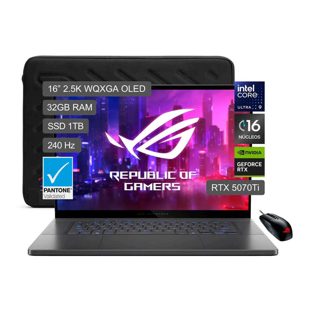 ASUS - Gamer Rog Zephyrus G16 Intel Core Ultra 9 Rtx5070ti 32gb Ram 1tb Ssd Gu605cr-qr149w 16" Oled (TGP 115W)