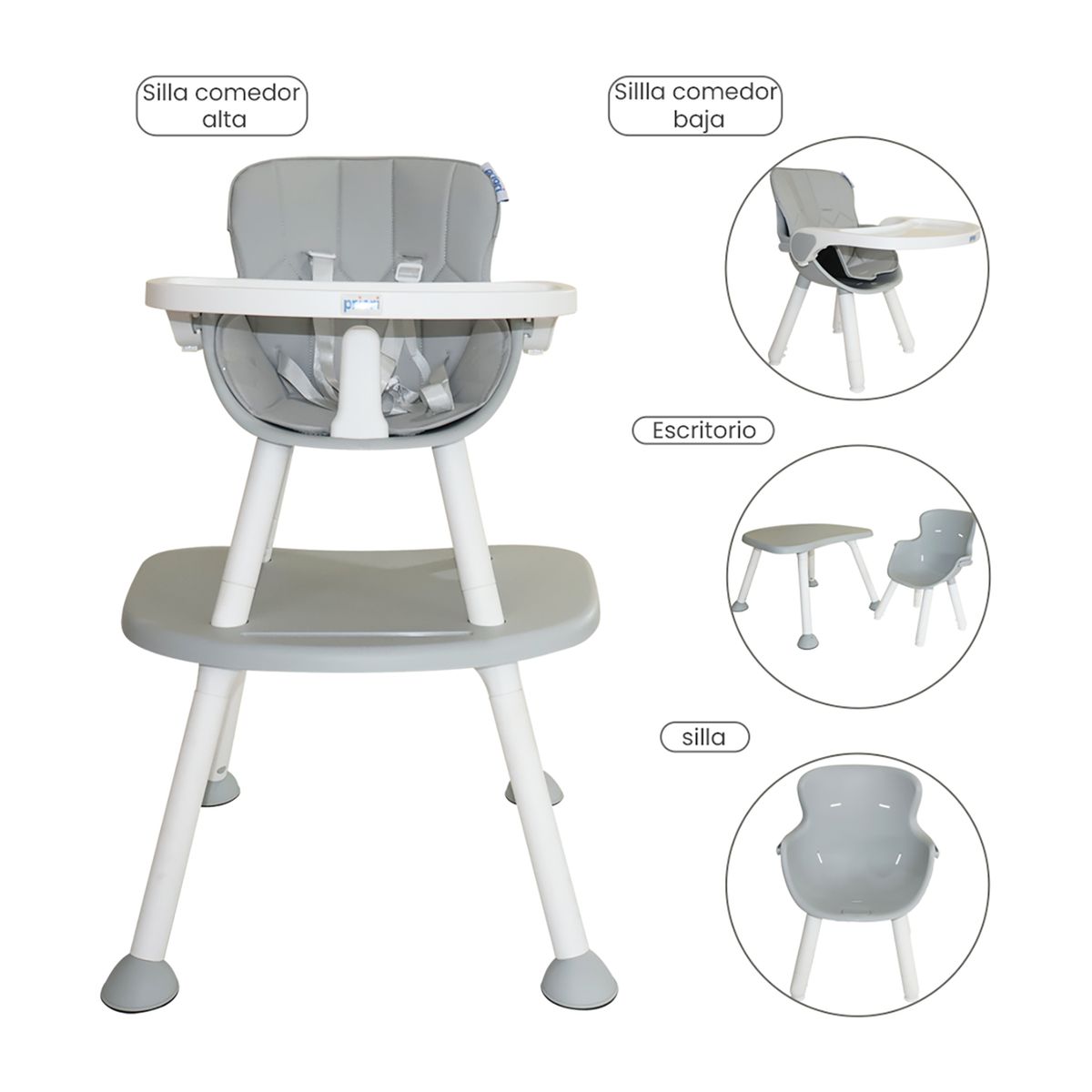 PRIORI - Silla De Comer Bebé Escritorio 3 En 1 Tango Priori