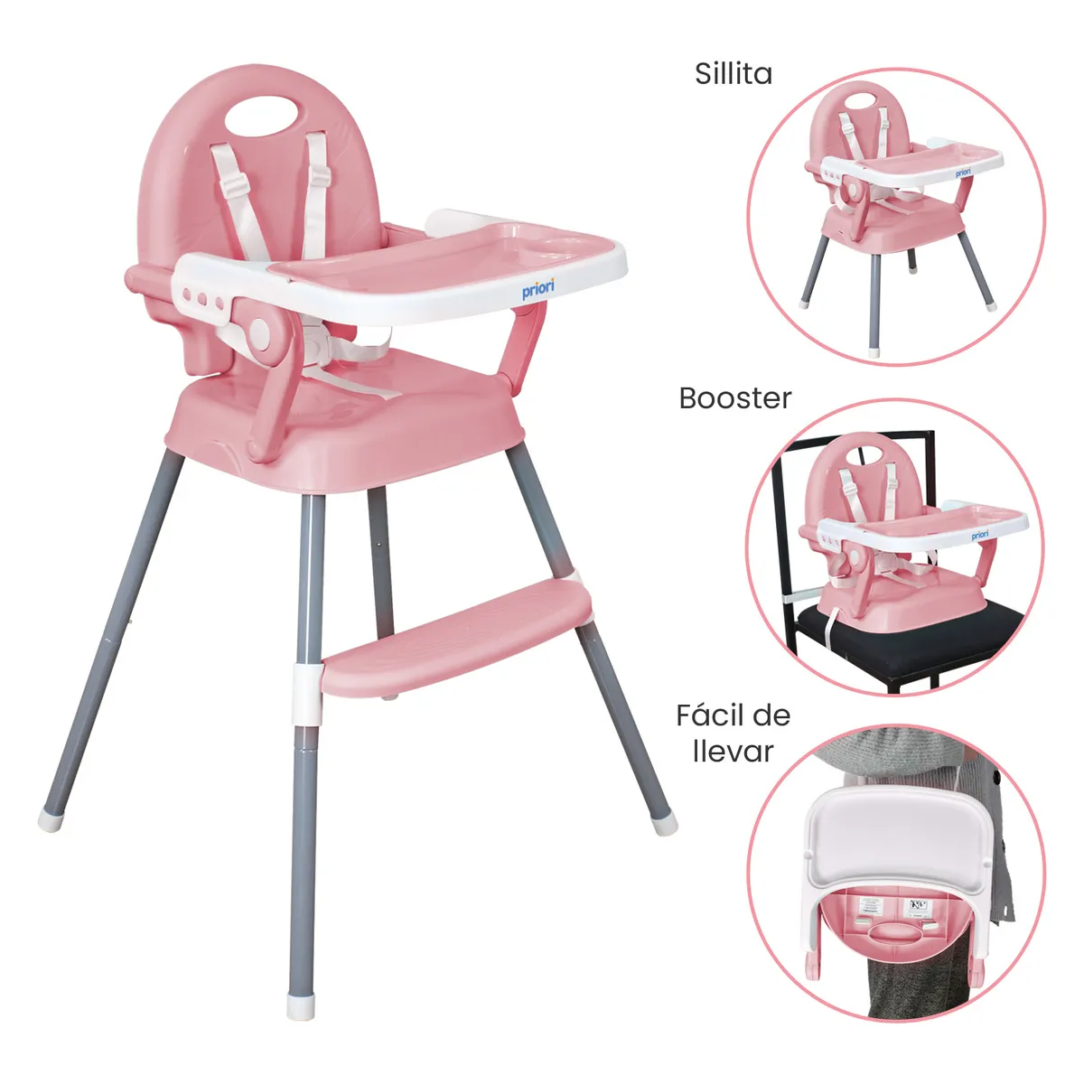 PRIORI - Silla De Comer Bebé 3 En 1 Priori