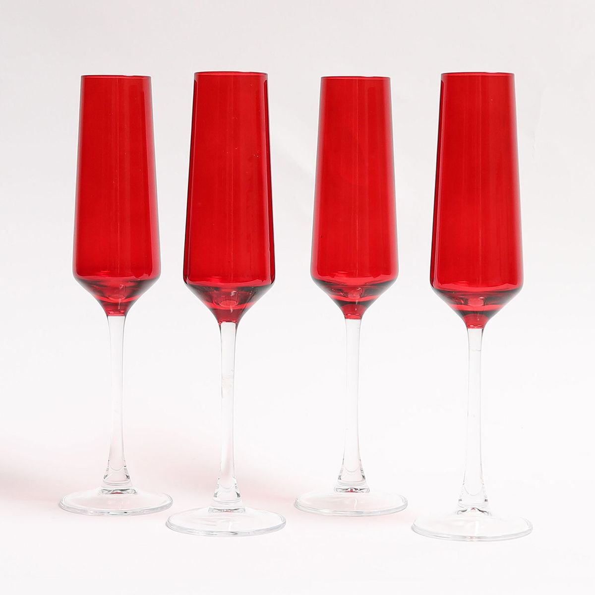 ROBERTA ALLEN - Set X4 Copas de Champagne Rojas 190 Ml