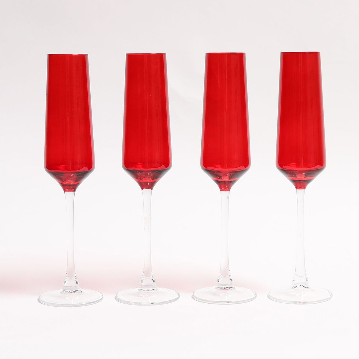 ROBERTA ALLEN - Set X4 Copas de Champagne Rojas 190 Ml