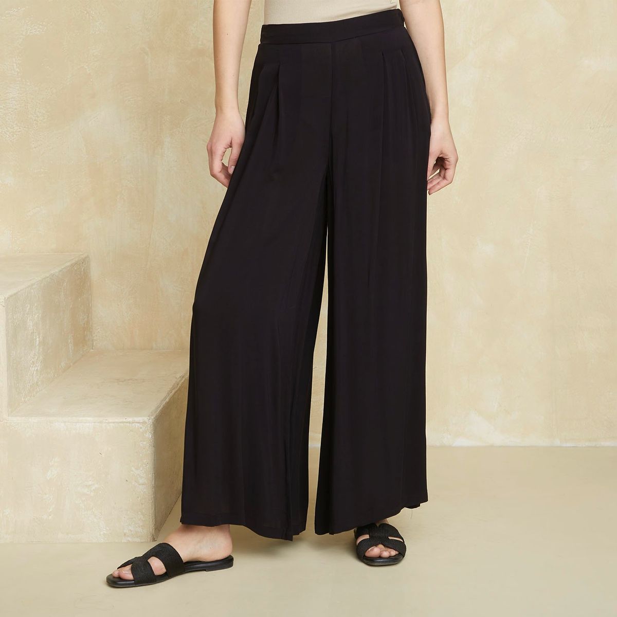 UNIVERSITY CLUB - Pantalón Palazo Tiro Medio Mujer University Club