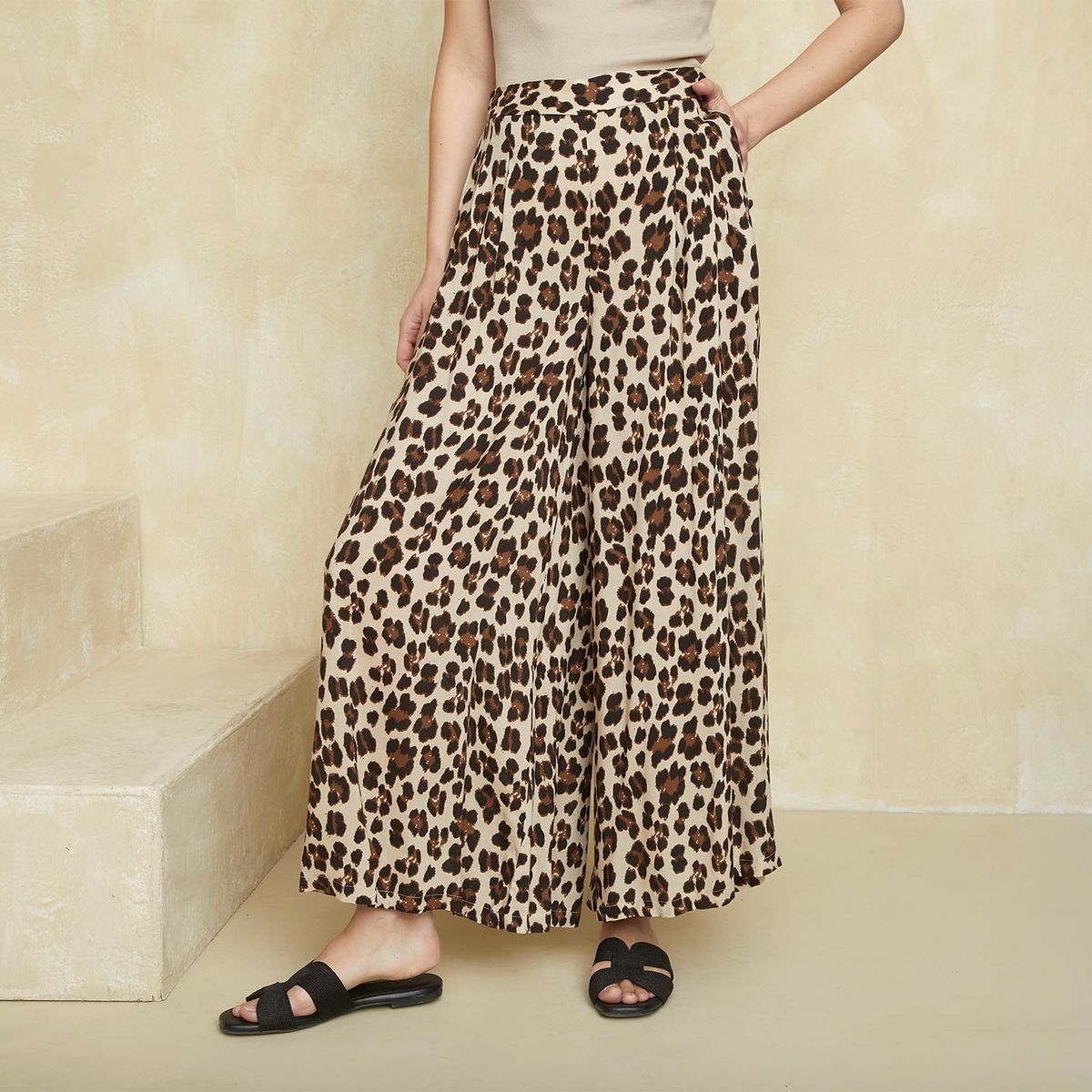 UNIVERSITY CLUB - Pantalón Palazo Tiro Medio Mujer University Club