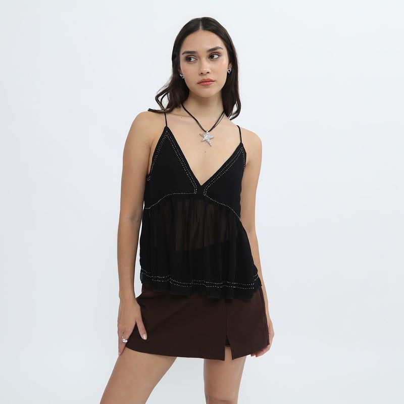 SYBILLA - Blusa Sin Mangas Mujer Sybilla