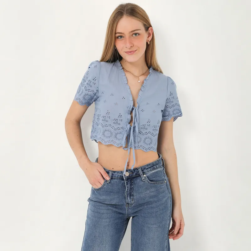 AMERICAN ABBEY - Blusa Manga Corta Mujer American Abbey