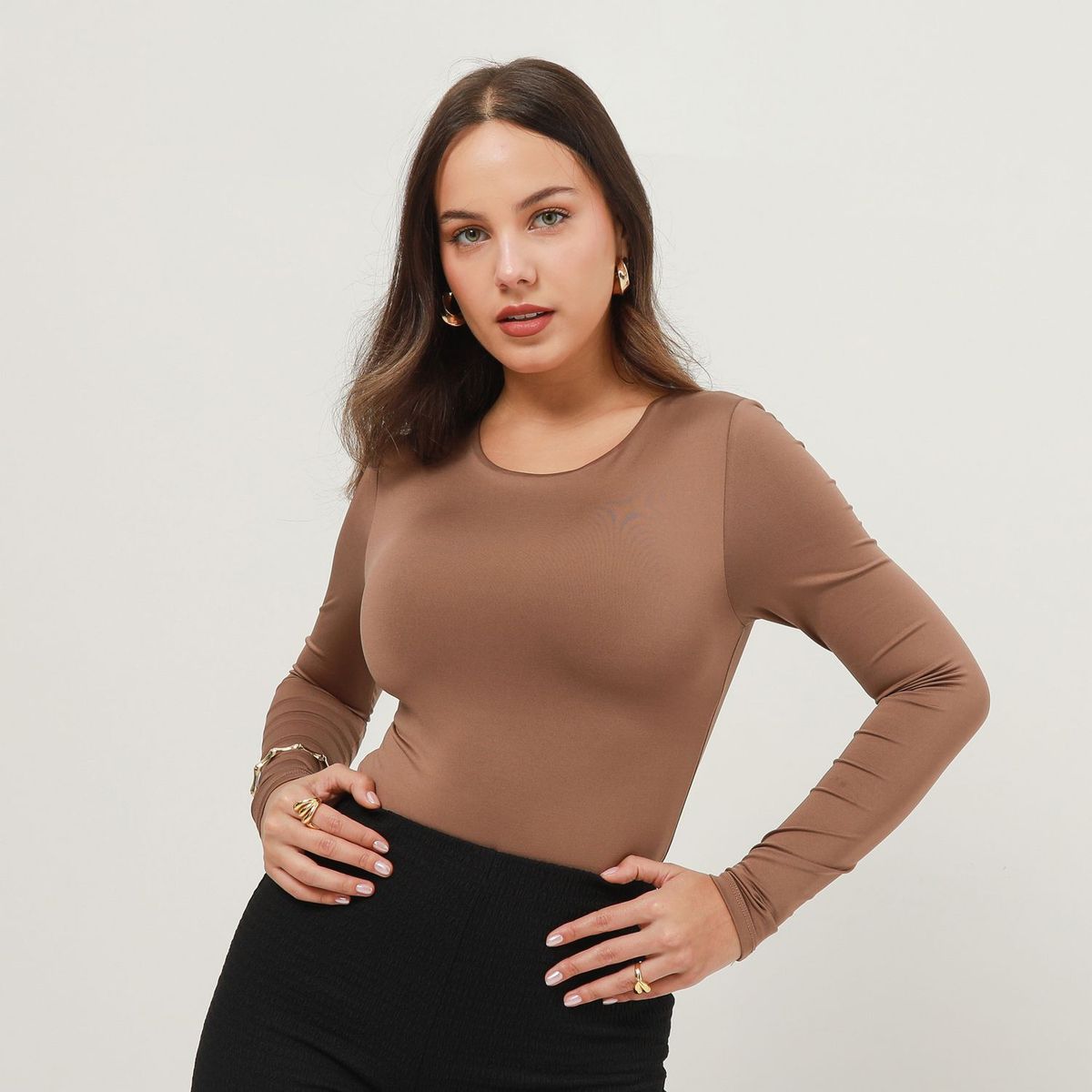 MOSSIMO - Body Manga Larga Mujer Mossimo