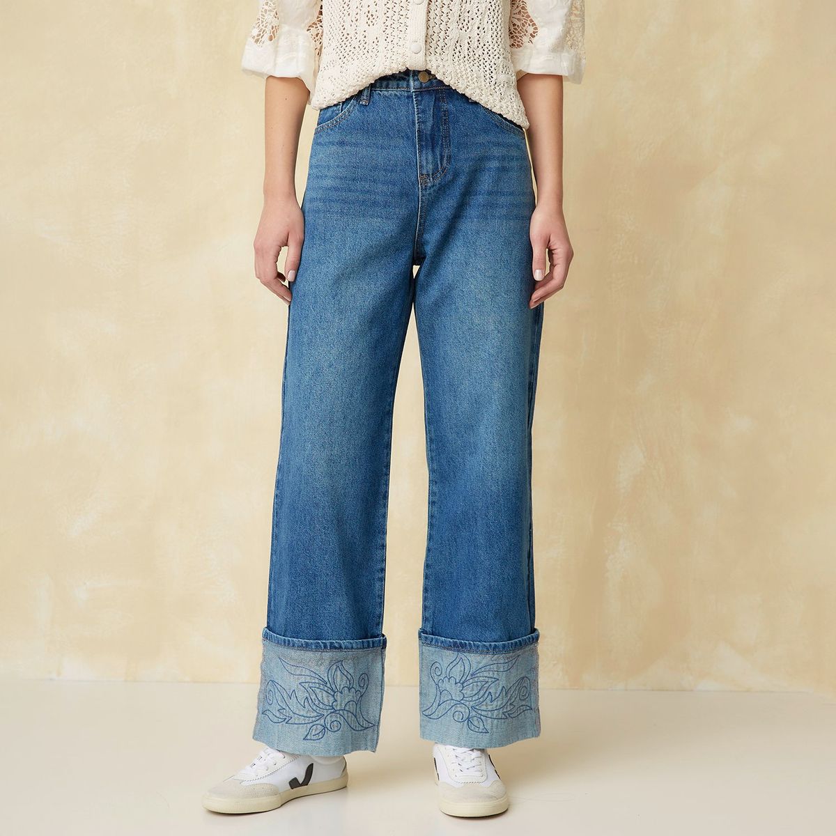 UNIVERSITY CLUB - Jean Wide Leg Tiro Alto Mujer University Club