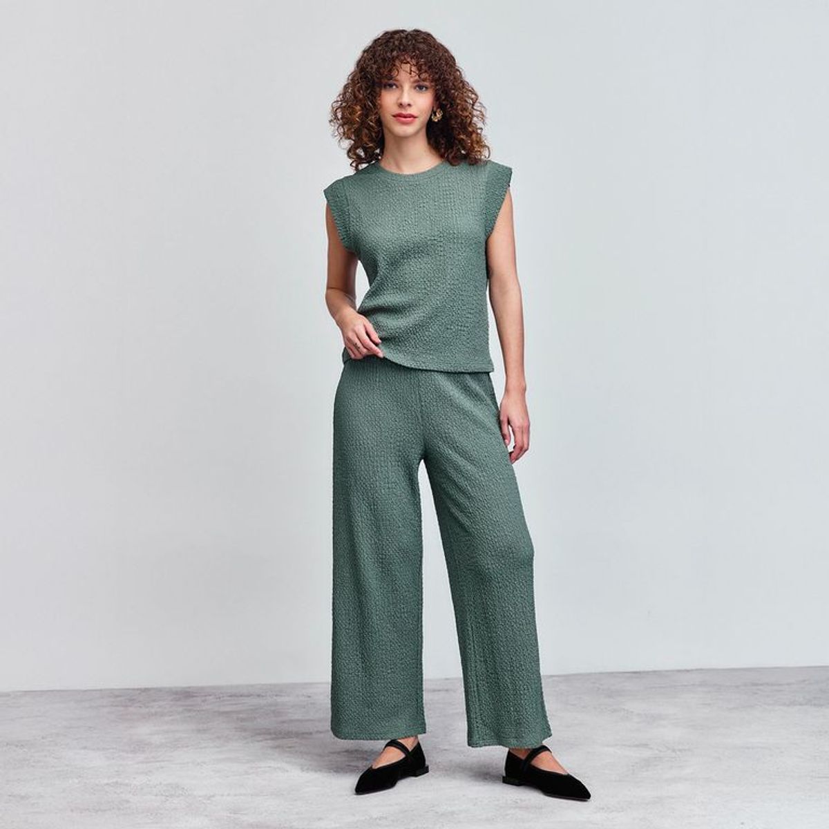 UNIVERSITY CLUB - Pantalón Wide Leg Tiro Alto Mujer University Club