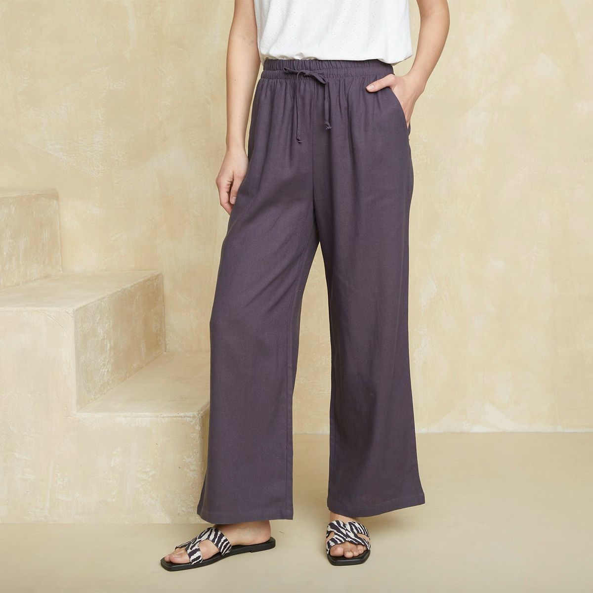 UNIVERSITY CLUB - Pantalón Fluido Tiro Alto Mujer University Club