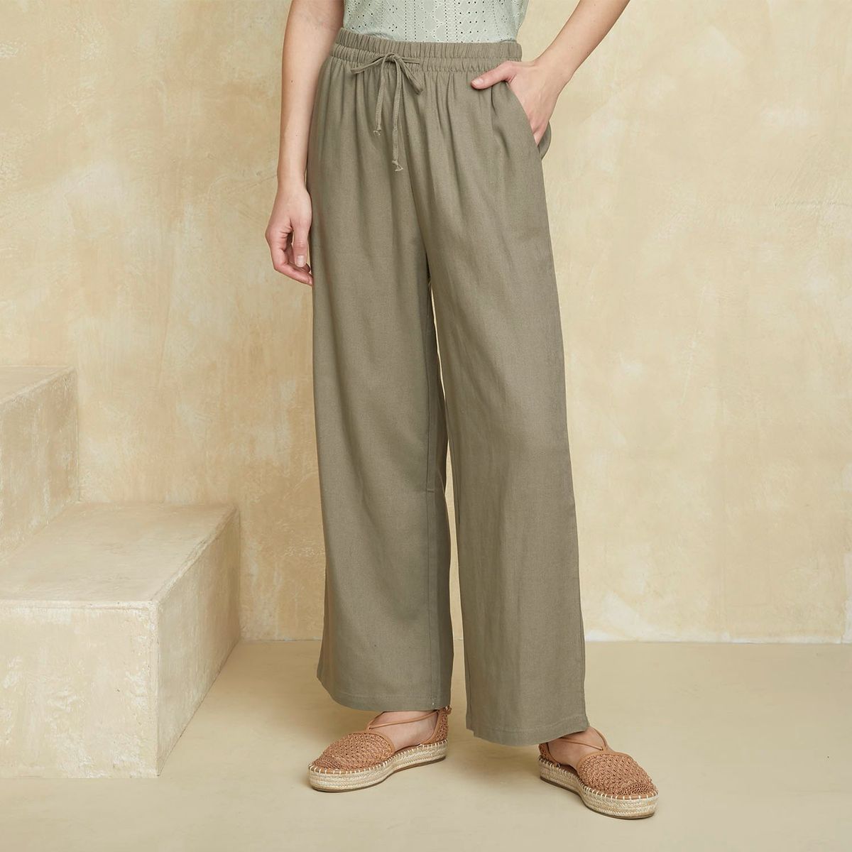 UNIVERSITY CLUB - Pantalón Fluido Tiro Alto Mujer University Club