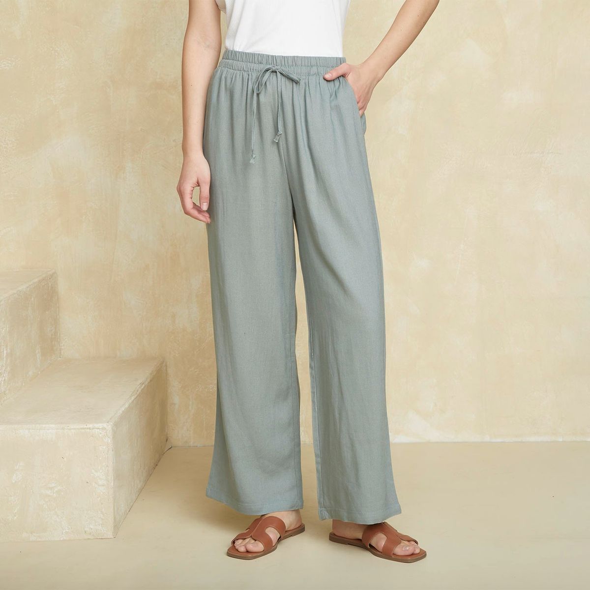 UNIVERSITY CLUB - Pantalón Fluido Tiro Alto Mujer University Club