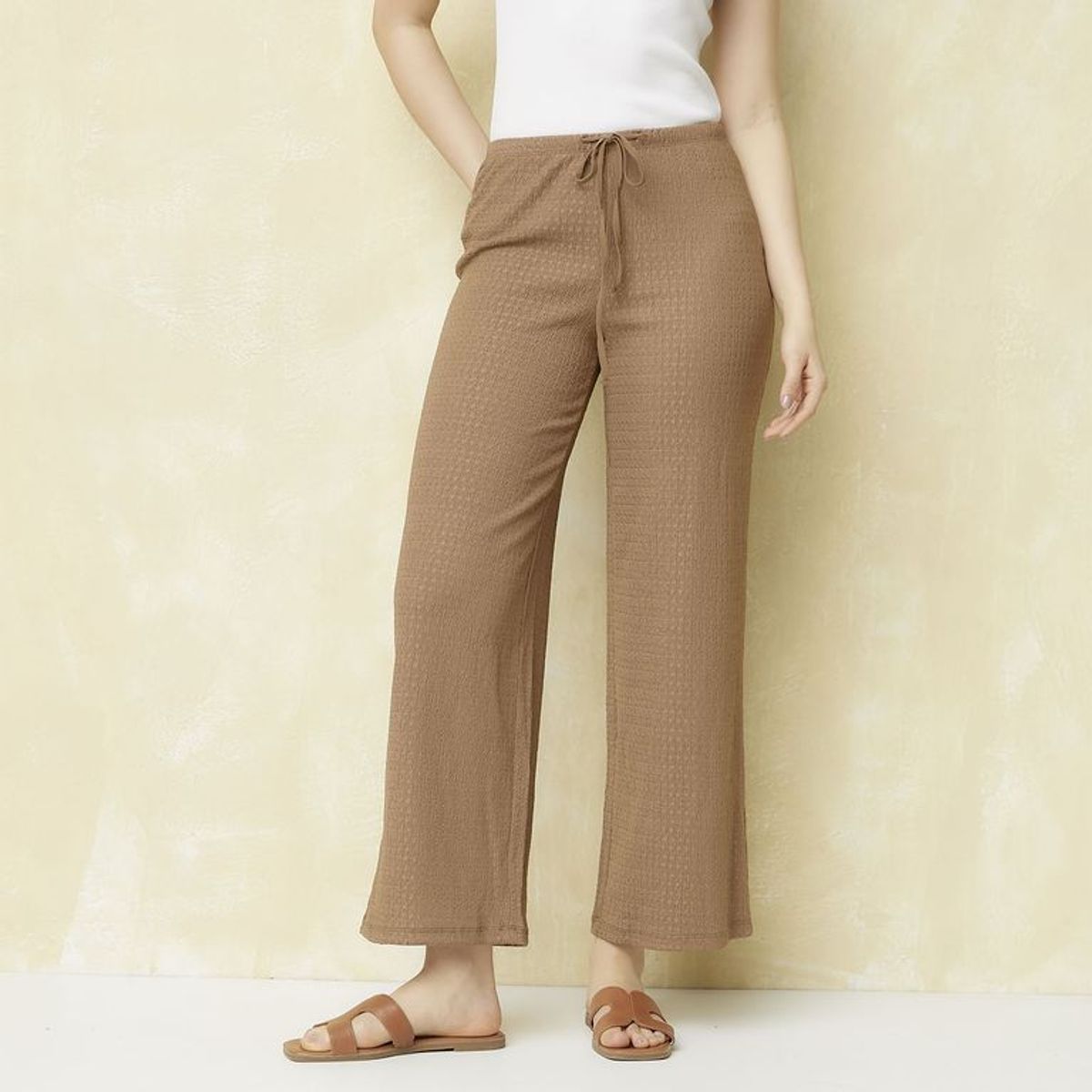 UNIVERSITY CLUB - Pantalón Wide Leg Tiro Medio Mujer University Club