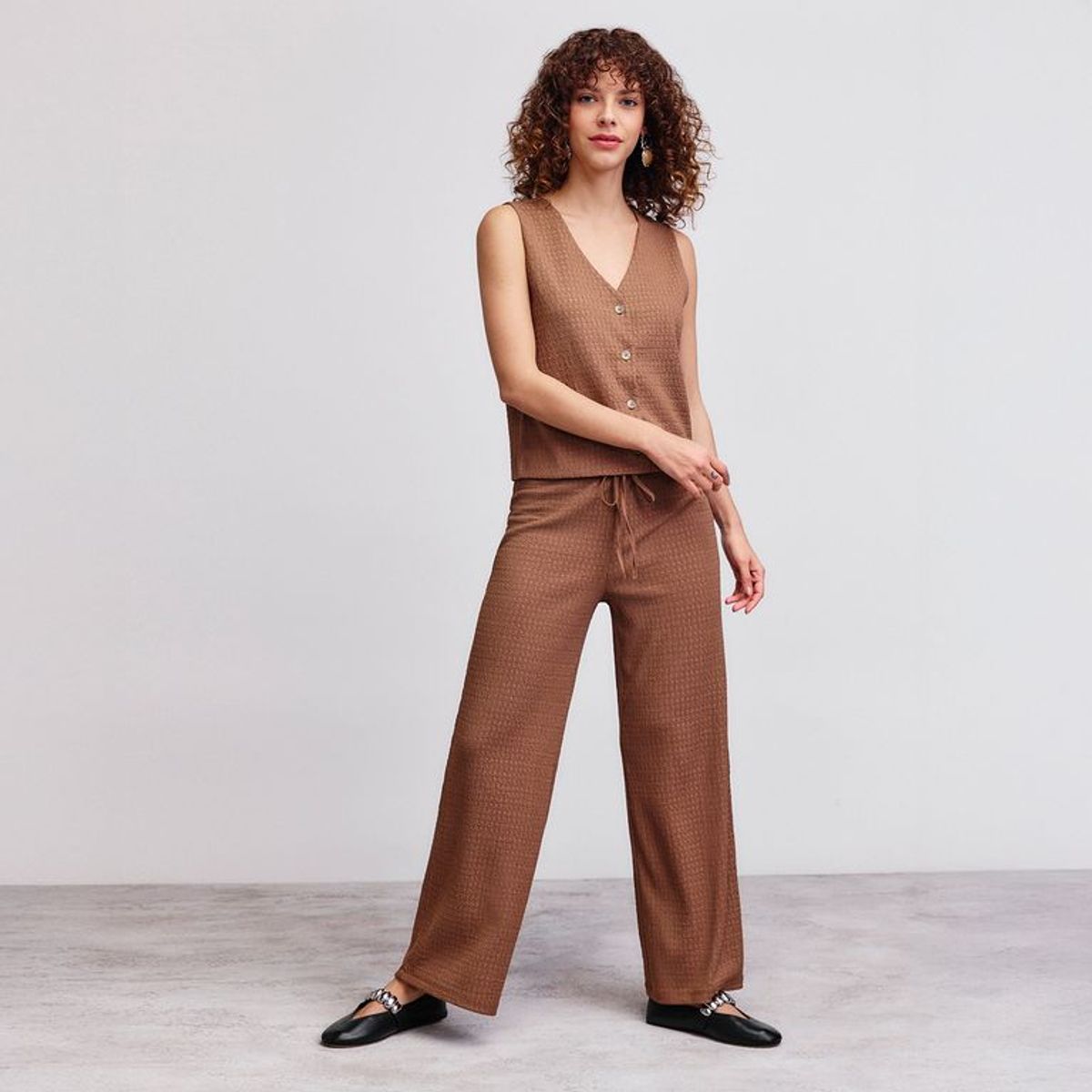 UNIVERSITY CLUB - Pantalón Wide Leg Tiro Medio Mujer University Club