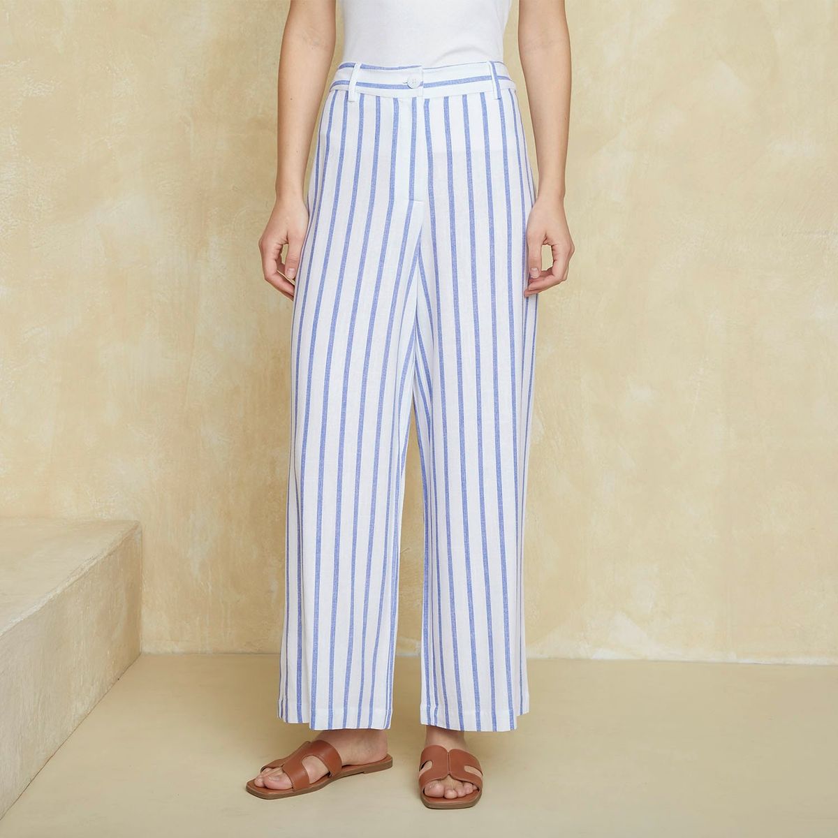 UNIVERSITY CLUB - Pantalón Wide Leg Tiro Alto Mujer University Club