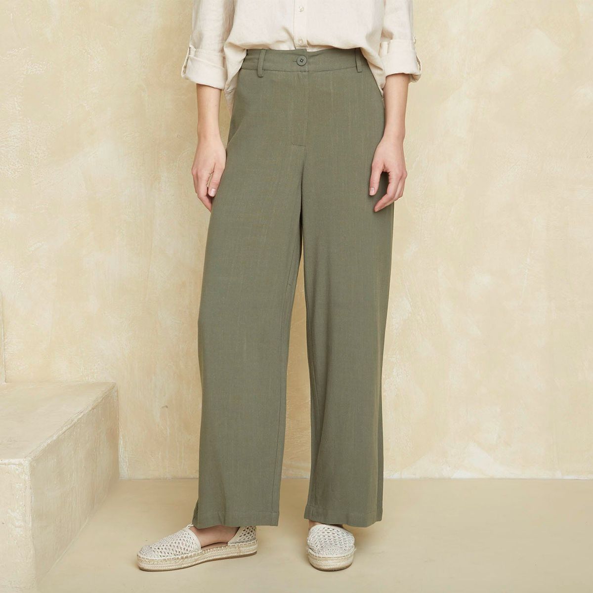 UNIVERSITY CLUB - Pantalón Wide Leg Tiro Alto Mujer University Club