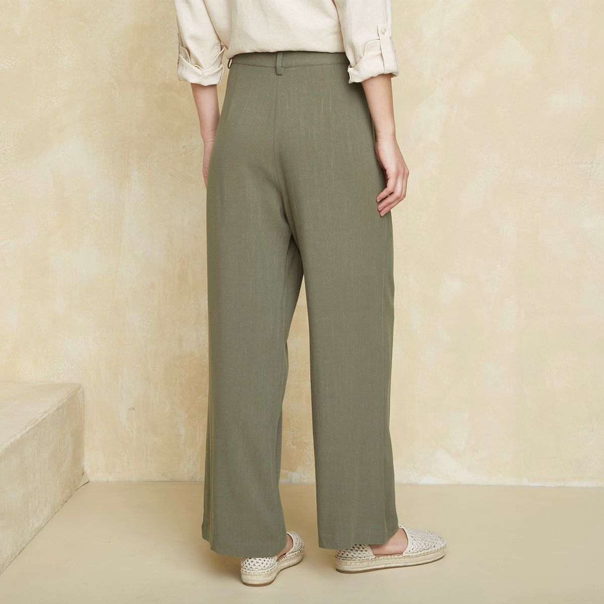 UNIVERSITY CLUB - Pantalón Wide Leg Tiro Alto Mujer University Club