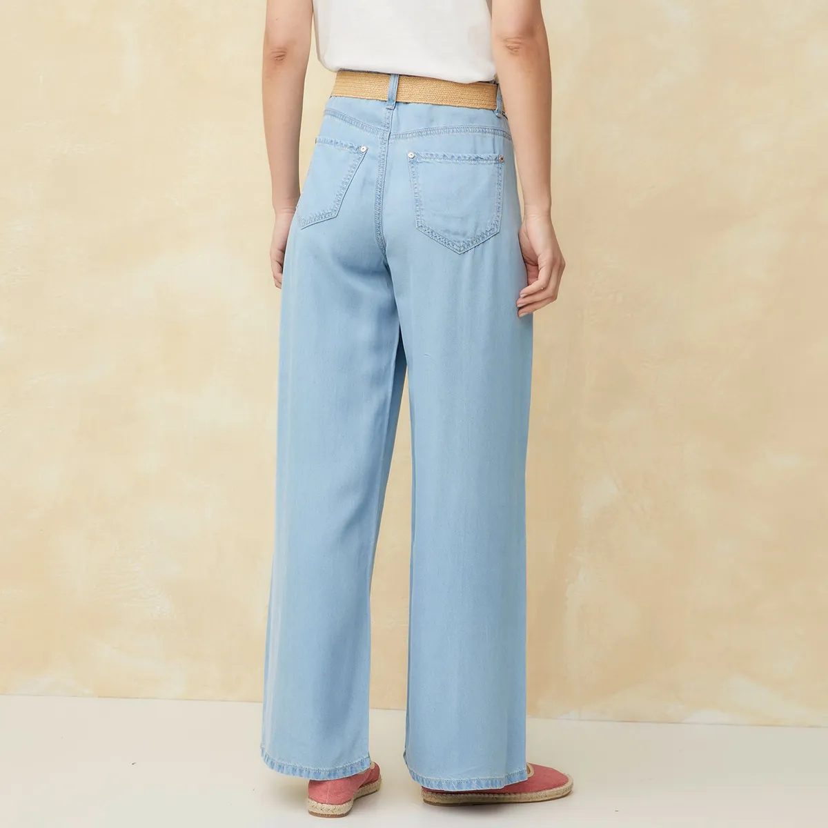 UNIVERSITY CLUB - Pantalón Wide Leg Tiro Alto Mujer University Club