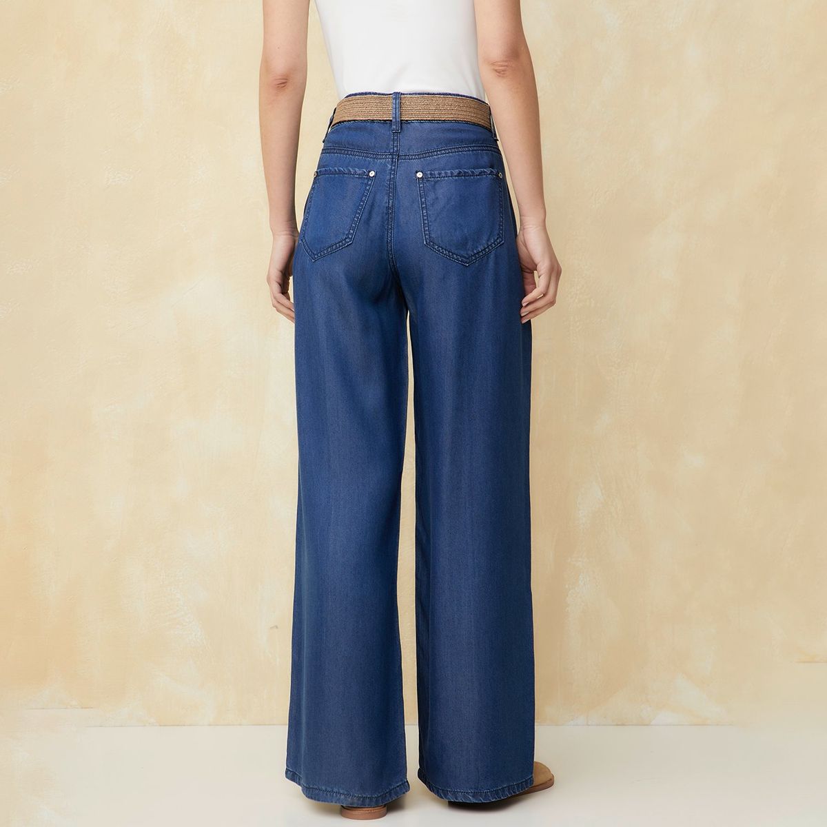 UNIVERSITY CLUB - Pantalón Wide Leg Tiro Alto Mujer University Club