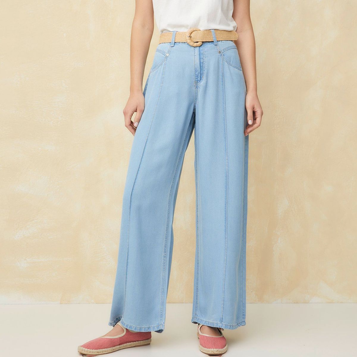 UNIVERSITY CLUB - Pantalón Wide Leg Tiro Alto Mujer University Club