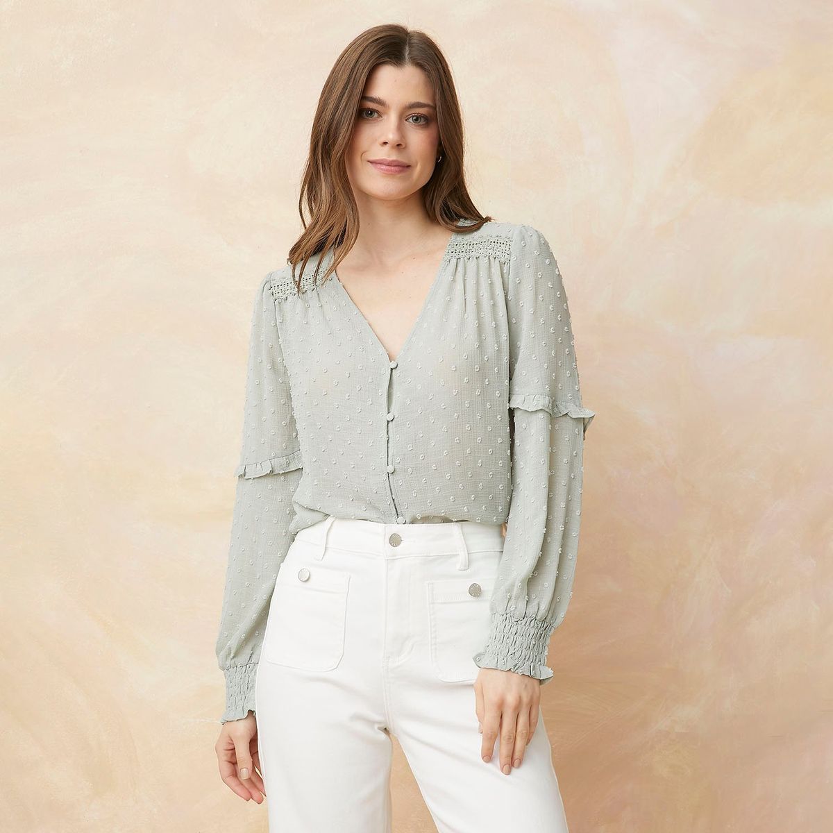 ELLE - Blusa Manga Larga Mujer Elle