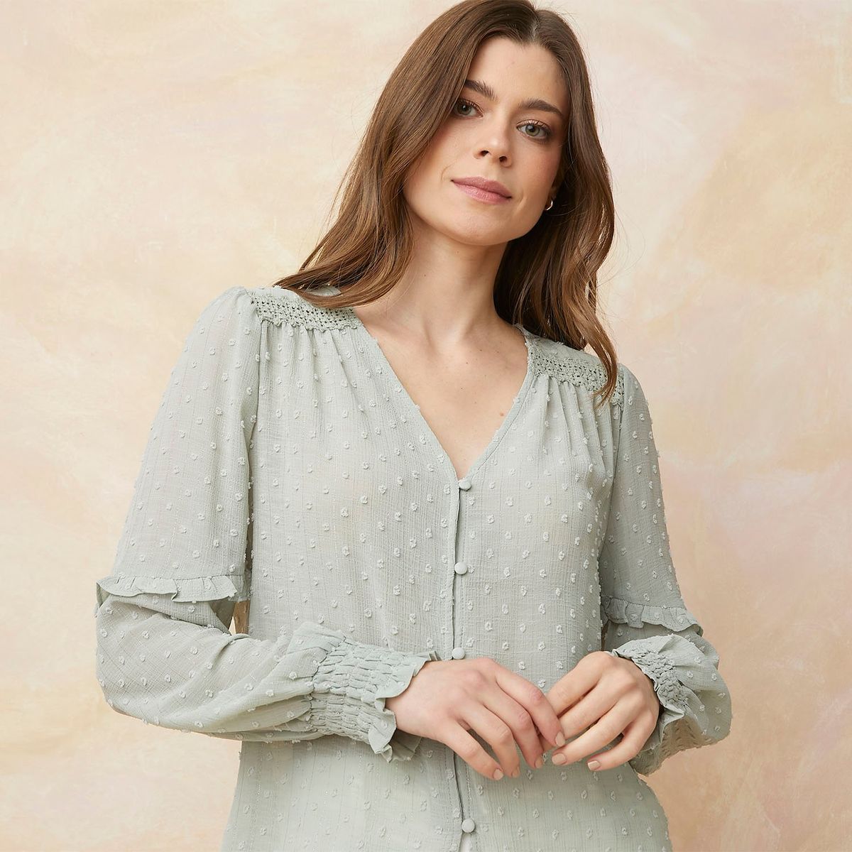 ELLE - Blusa Manga Larga Mujer Elle