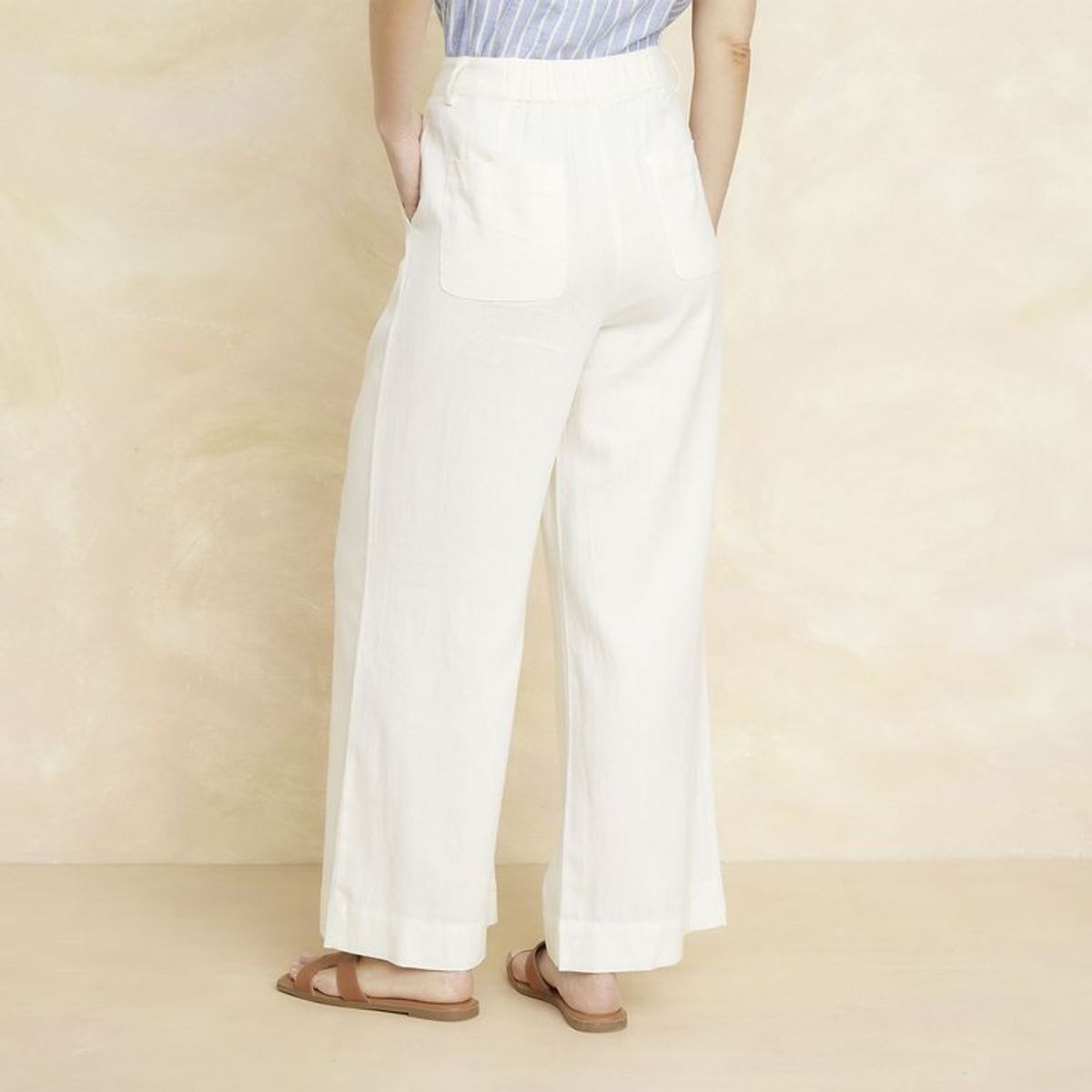 ELLE - Pantalón Fluido Tiro Medio Mujer Elle