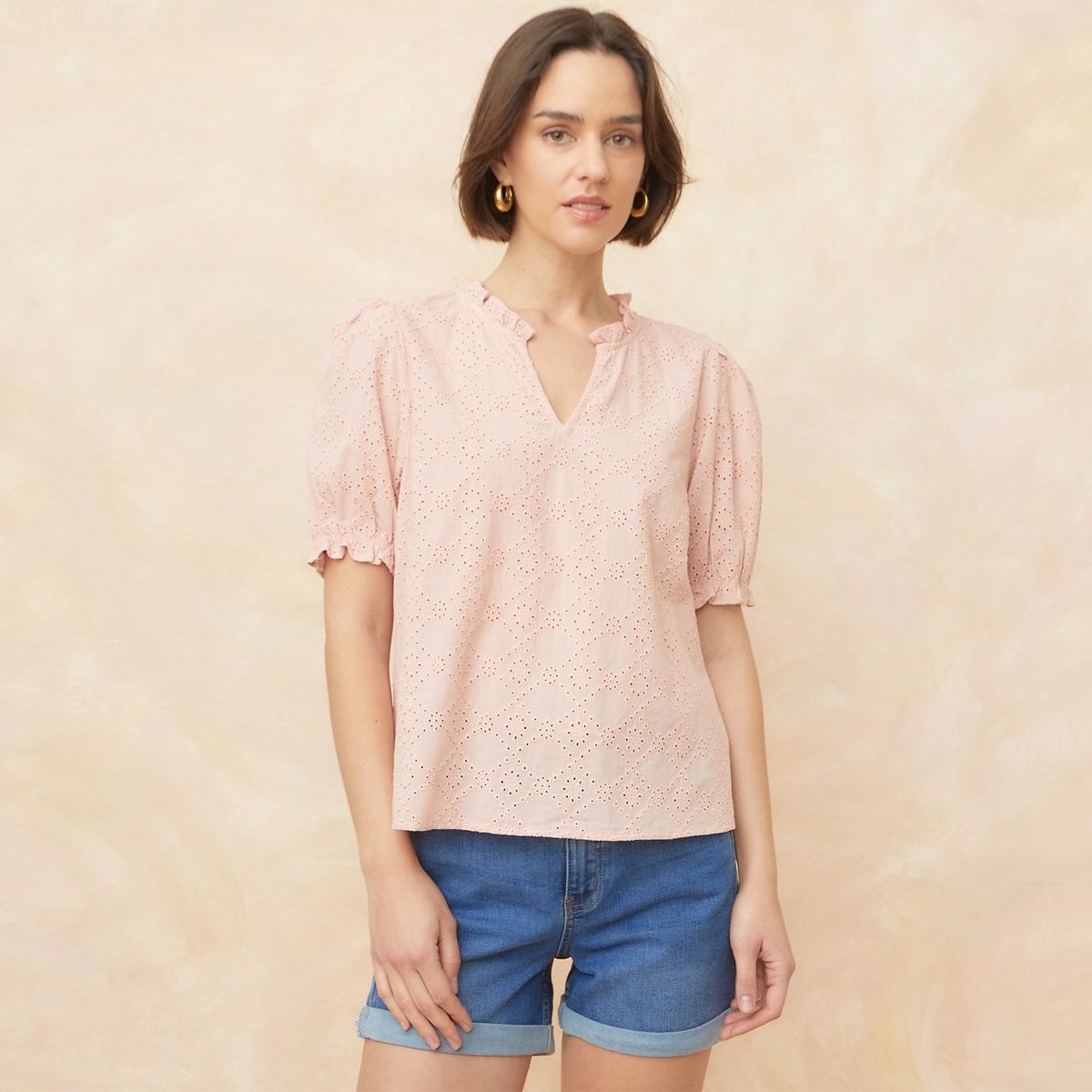 ELLE - Blusa Manga Corta Mujer Elle