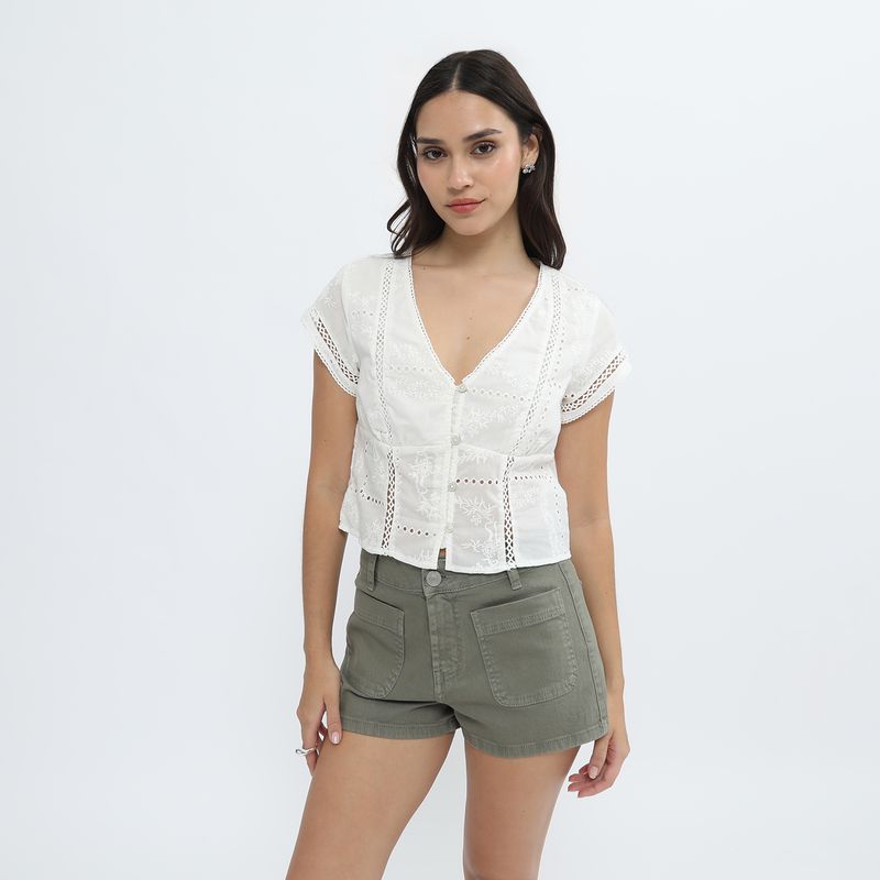 SYBILLA - Blusa Manga Corta Mujer Sybilla