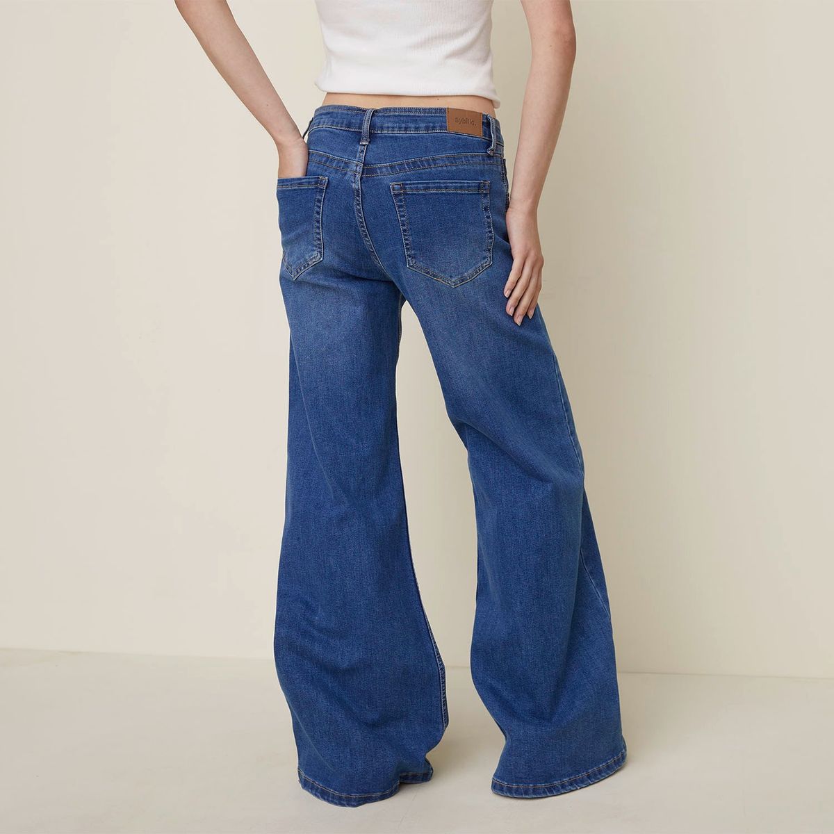 SYBILLA - Jean Wide Leg Tiro Medio Mujer Sybilla