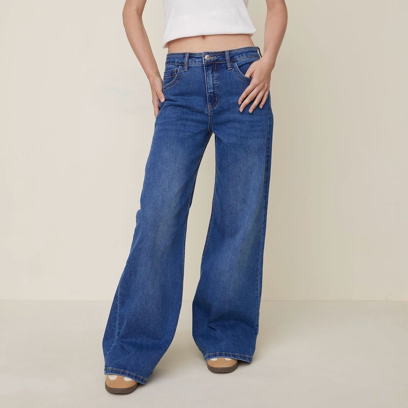 SYBILLA - Jean Wide Leg Tiro Medio Mujer Sybilla