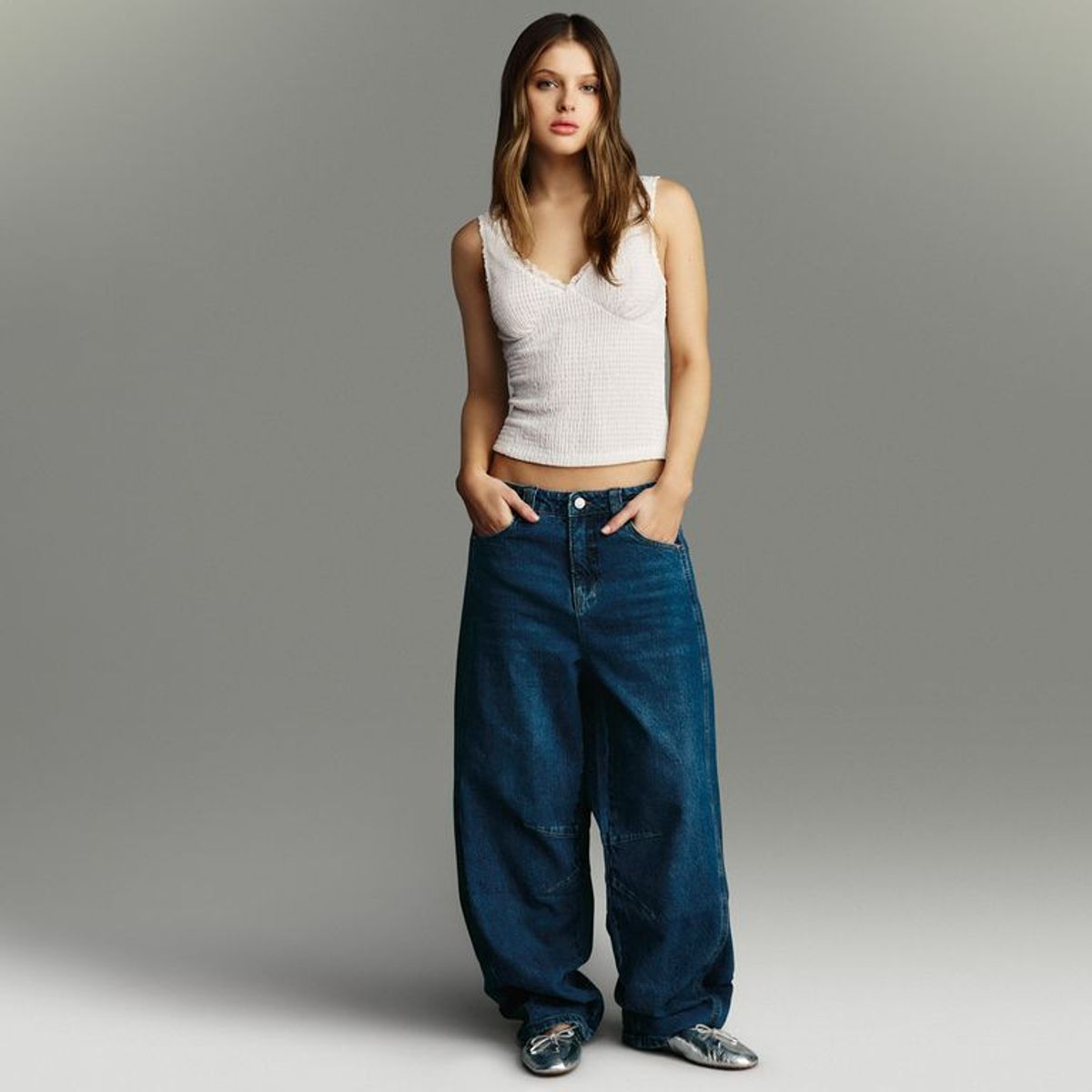 SYBILLA - Jean Baggy Tiro Medio Mujer Sybilla.