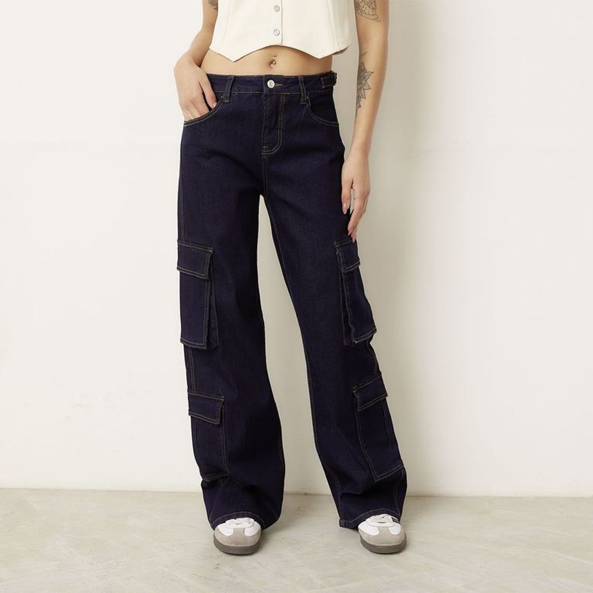 SYBILLA - Jean Cargo Tiro Medio Mujer Sybilla