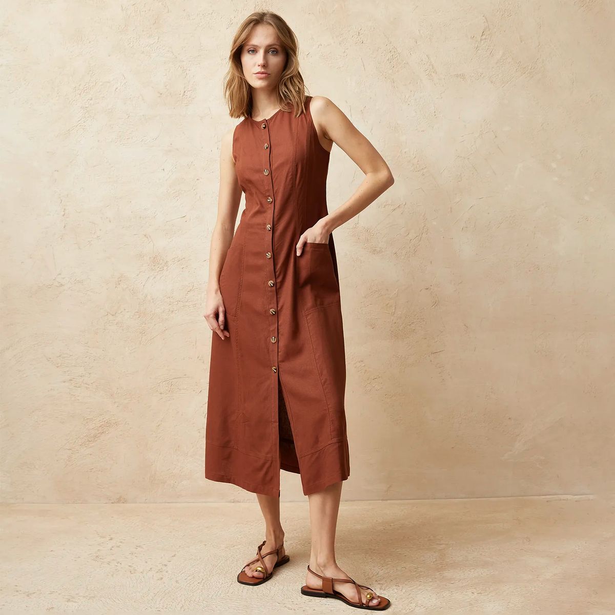 BASEMENT - Vestido Largo Mujer Basement